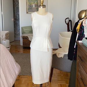 White House Black Market white peplum dress